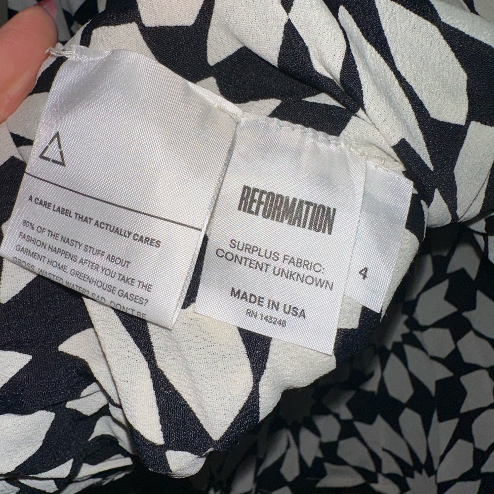 Reformation Naomi Black and White Skirt Size 4 - Picture 5 of 6